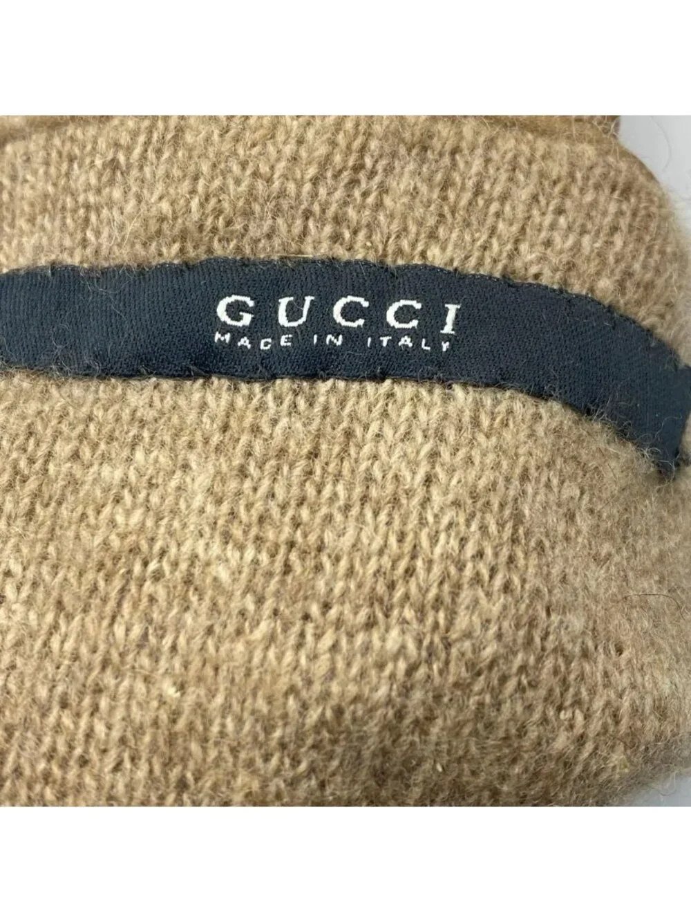 Gucci Gloves Leather Cashmere Brown